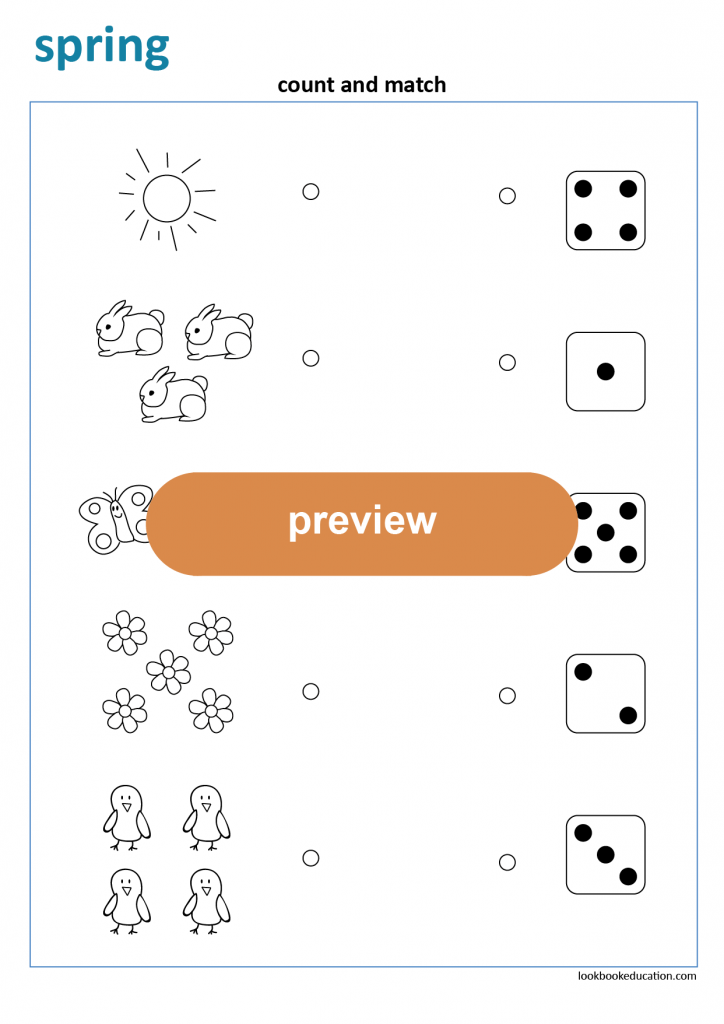 Worksheet Counting Dice Spring Lookbook Education