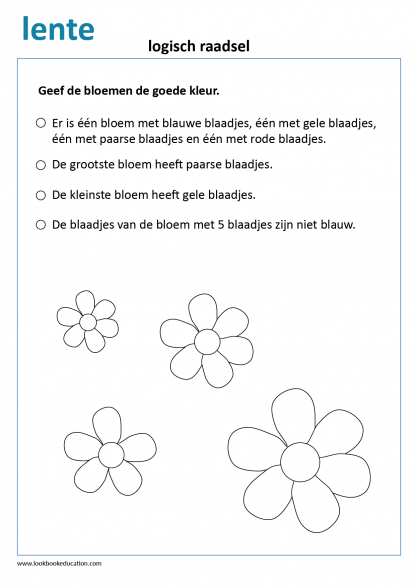 Goede Werkblad Lente Logisch Raadsel - Lookbook Education Nederland WI-18