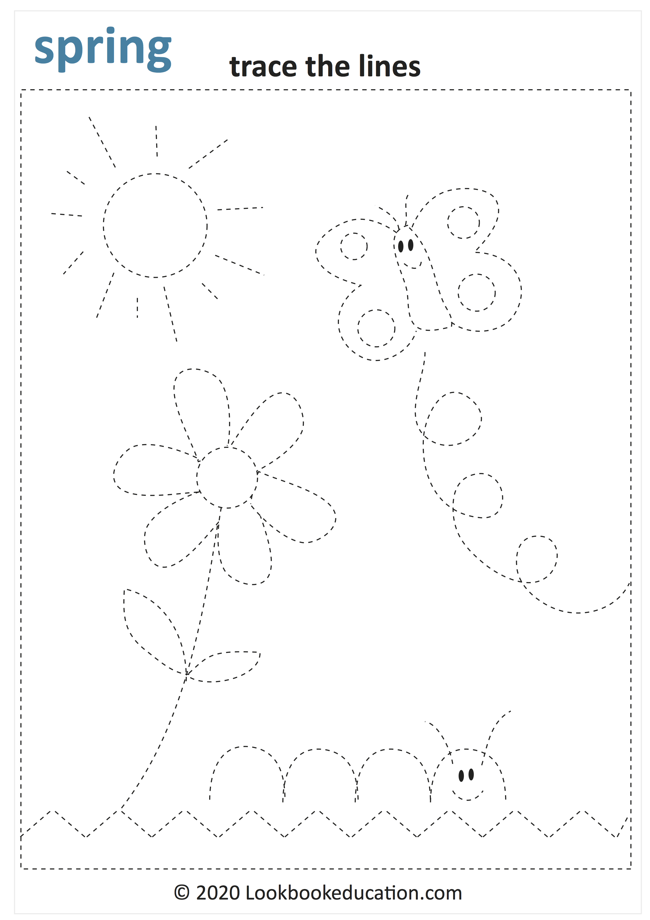 Spring Tracing Worksheets