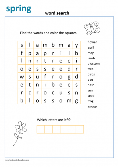 Worksheet Word Search Spring