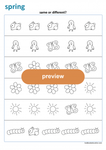 Worksheet Same or Different Spring - Lookbook Education