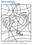 Worksheet Color by Number Farm Animals - LookbookEducation.com