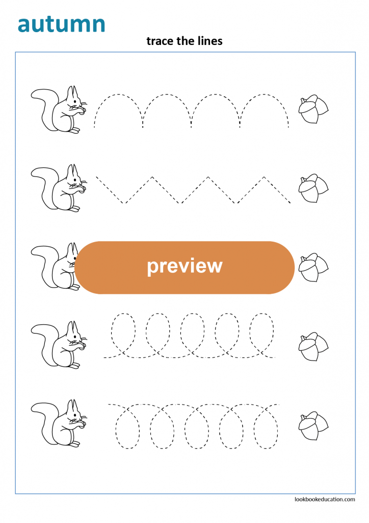 Worksheet Tracing Autumn - LookbookEducation.com