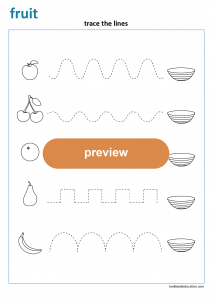 Worksheet Tracing Fruit - LookbookEducation.com