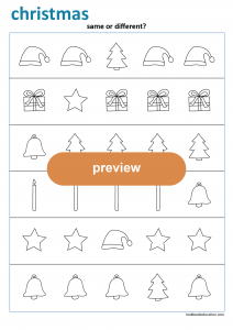 Worksheet Same or Different Christmas - LookbookEducation.com