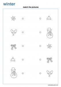 Worksheet Winter Matching - LookbookEducation.com