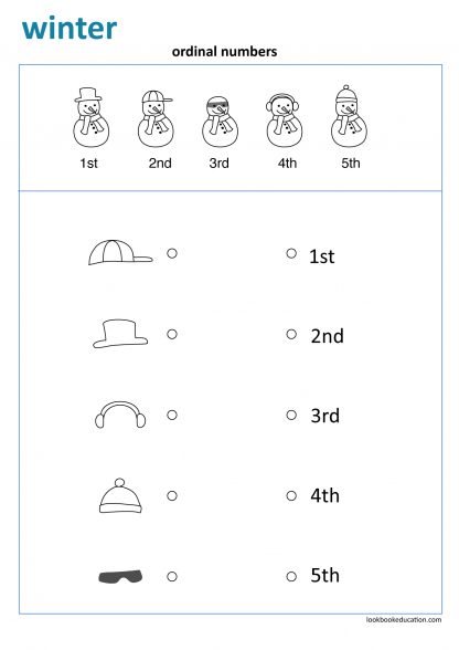 worksheet ordinal numbers winter lookbookeducationcom