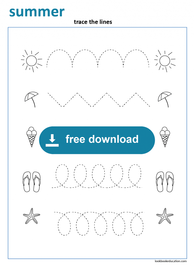 Worksheet Summer Tracing