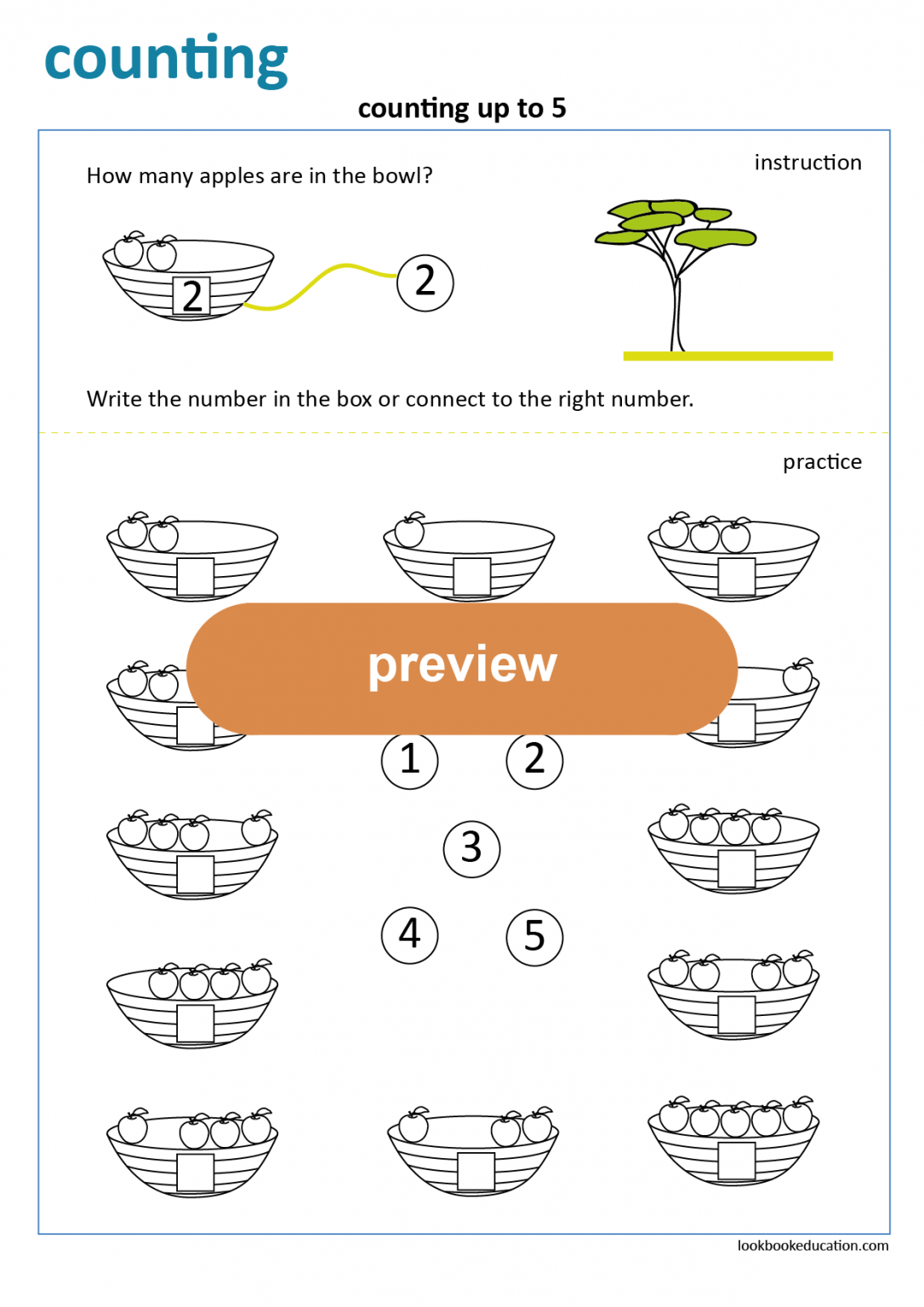 Worksheet Counting to 5 LookbookEducation com