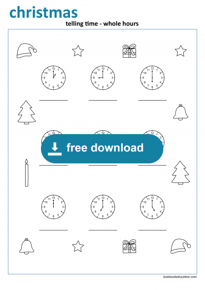 Worksheet_Christmas_Telling_Time_Whole_Hours